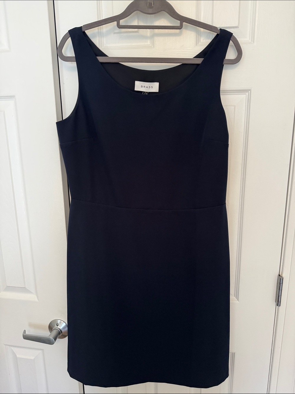NWT Brass Clothing Sleeveless Sheath Dress- Navy Size 14